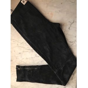 LANVIN Black Suede Leggings